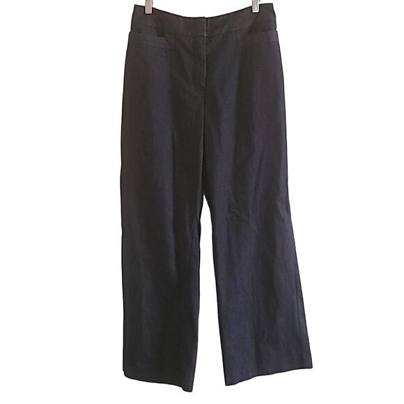 Danielle B Women's Wide-Leg Denim Dress Pants - Size 12, Dark Wash - Picture 2 of 7